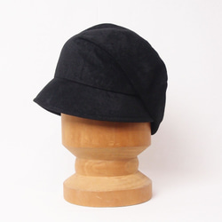 【SALE】ピッコロ・フロッキー/Mサイズ　ブラック　UV　たためる帽子　風に飛ばない帽子 6枚目の画像