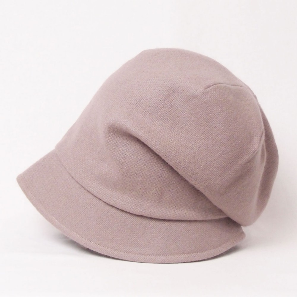ピッコロ・プレスウール/S～Lサイズ ピンクベージュ キャスケット 秋冬 たためる帽子 風に飛ばない帽子 UV対策