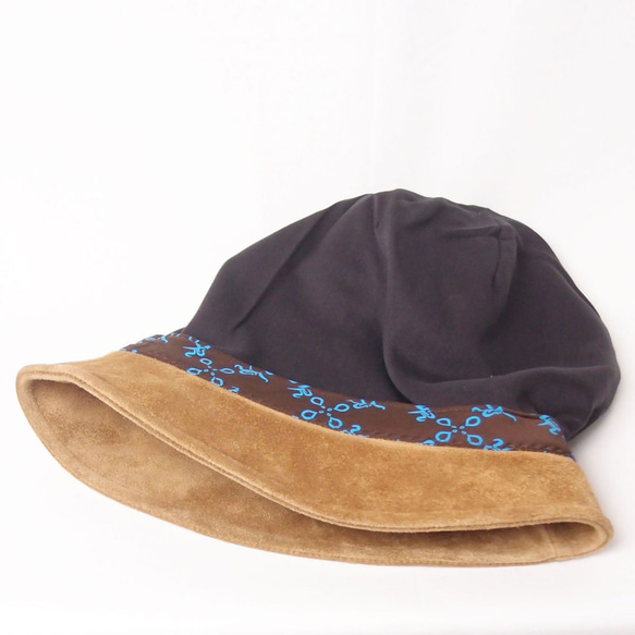 【SALE】ピッコロ・スエード/Lサイズ ベージュ キャスケット 春夏 秋冬 たためる帽子 風に飛ばない帽子 UV対策 7枚目の画像