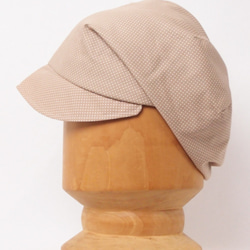 【SALE】フレンチピッコロ・ドット/S,Mサイズ ベージュ キャスケット たためる帽子 風に飛ばない帽子 UV対策 7枚目の画像