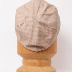 【SALE】フレンチピッコロ・ドット/S,Mサイズ ベージュ キャスケット たためる帽子 風に飛ばない帽子 UV対策 8枚目の画像
