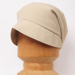 ピッコロ・コットンリネン・極薄/Sサイズ ベージュ キャスケット たためる帽子 風に飛ばない帽子 UV対策 6枚目の画像