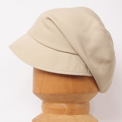 ピッコロ・コットンリネン・極薄/Sサイズ ベージュ キャスケット たためる帽子 風に飛ばない帽子 UV対策 7枚目の画像