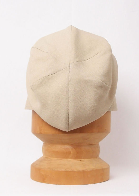 ピッコロ・コットンリネン・極薄/Sサイズ ベージュ キャスケット たためる帽子 風に飛ばない帽子 UV対策 8枚目の画像