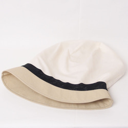 ピッコロ・コットンリネン・極薄/Sサイズ ベージュ キャスケット たためる帽子 風に飛ばない帽子 UV対策 9枚目の画像