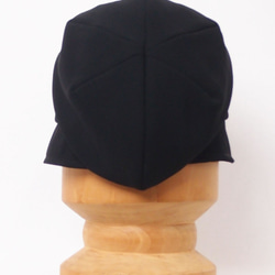 ピッコロ・極薄/Sサイズ ブラック キャスケット たためる帽子 風に飛ばない帽子 UV対策 8枚目の画像