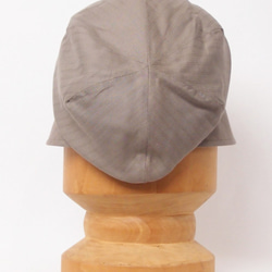 ピッコロ・ライトストライプ/S,Mサイズ グレーベージュ キャスケット たためる帽子 風に飛ばない帽子 UV対策 8枚目の画像