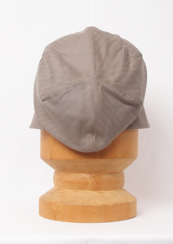 ピッコロ・ライトストライプ/S,Mサイズ グレーベージュ キャスケット たためる帽子 風に飛ばない帽子 UV対策 8枚目の画像