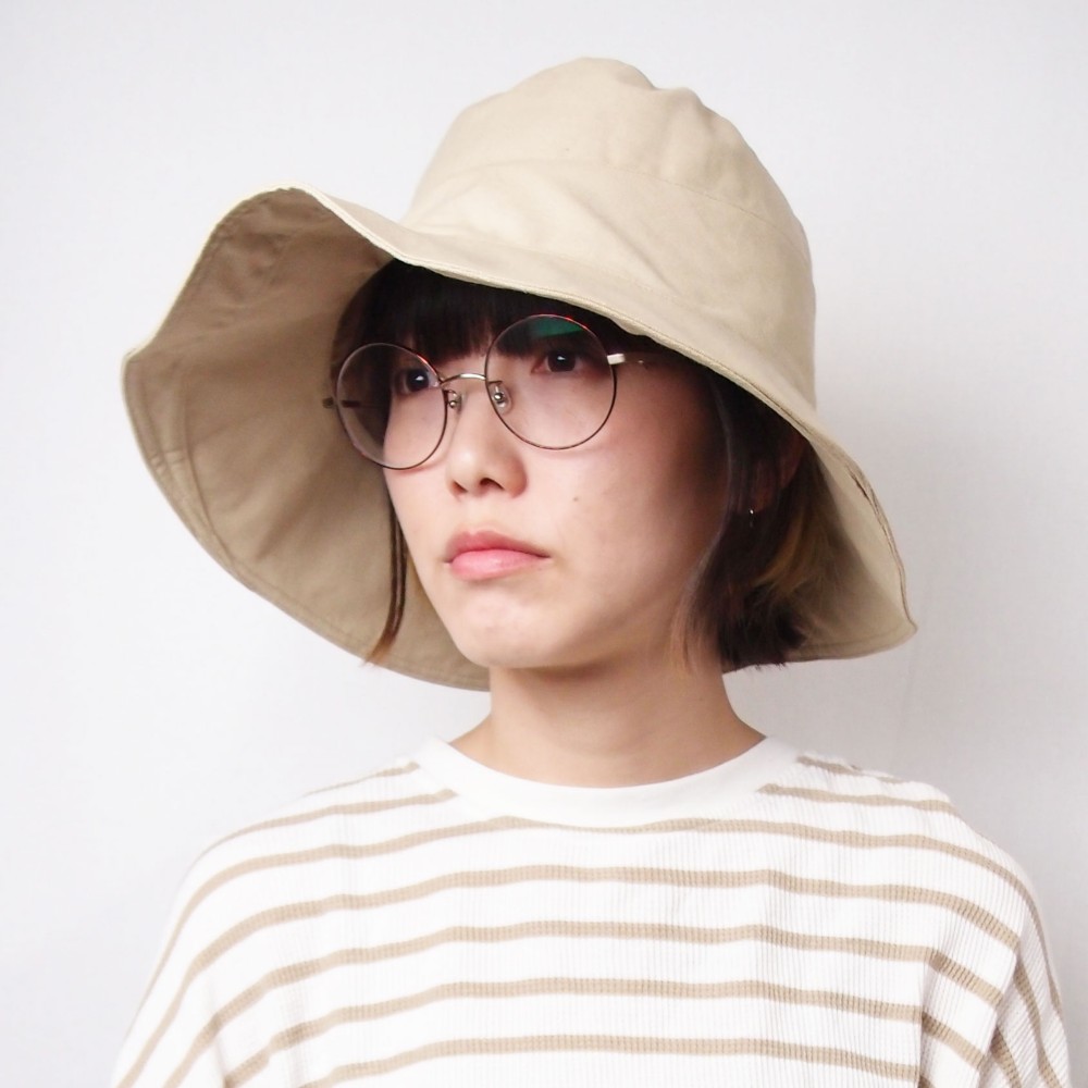 エスカルゴハット・コットンリネン/ワンサイズ ベージュ