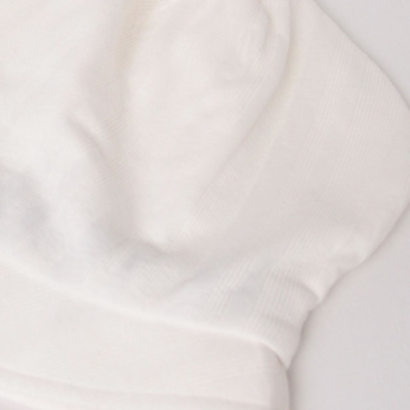 ピッコロ・ランダムテレコ/Mサイズ ホワイト キャスケット たためる帽子 風に飛ばない帽子 UV対策 10枚目の画像