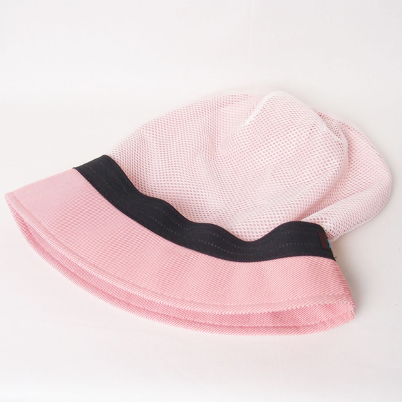ピッコロ・モイスト/M,Lサイズ ピンク キャスケット たためる帽子 風に飛ばない帽子 UV対策 9枚目の画像