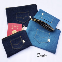 Denim ポーチ M 4枚目の画像