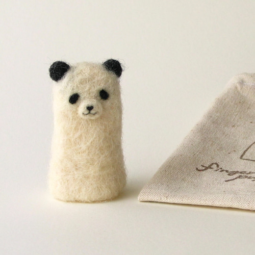 親子であそぶ！パンダ 羊毛フェルト指人形 収納袋付き おもちゃ・人形