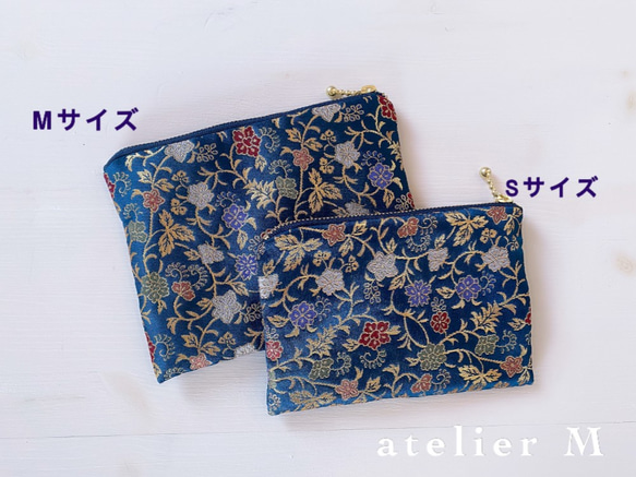 金欄のフラットポーチ(Mサイズ) 5枚目の画像