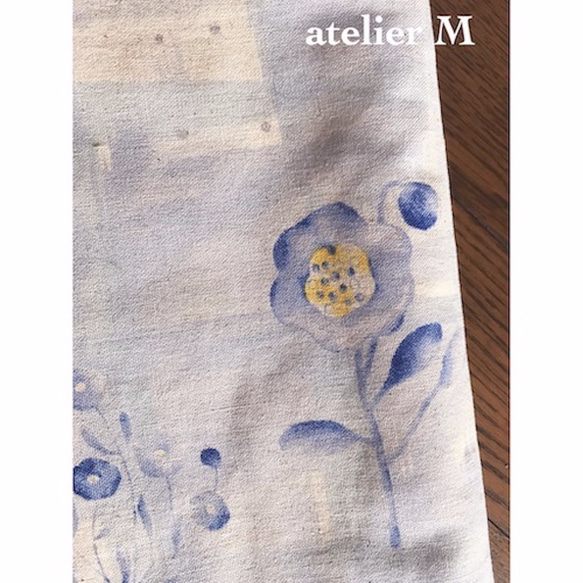 リバーシブルの譜面台ケース　ブルー 4枚目の画像