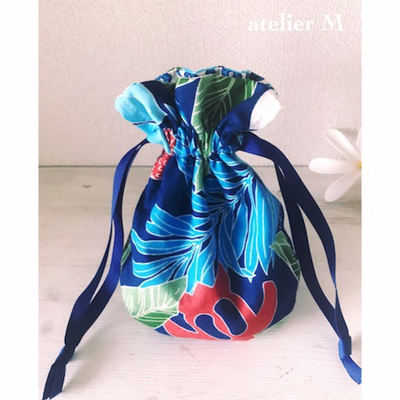 ハワイアンなリバーシブル巾着 巾着袋 atelier M 通販｜Creema 