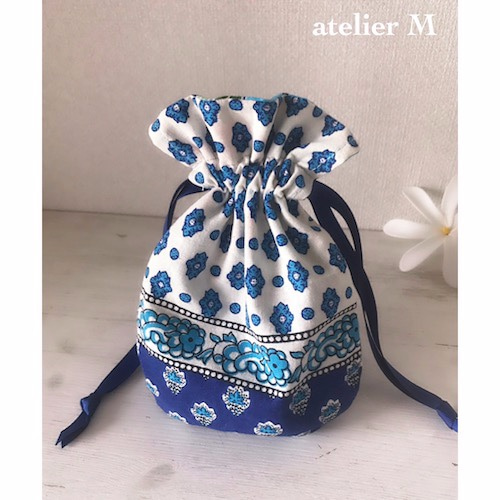 ハワイアンなリバーシブル巾着 巾着袋 atelier M 通販｜Creema 