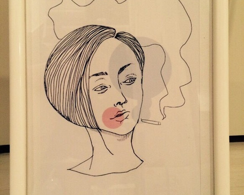 似顔絵デザイン【オーダー】 絵画 シロ 通販 1187018｜Creema(クリーマ)