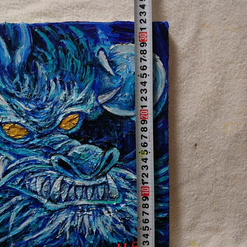油絵 油彩 油彩画 絵 絵画 【青のお月見】 | HIROSHI1990