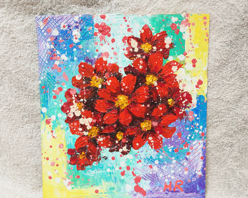 油絵 絵画 コスモス【SM号】 油絵 絵画 コスモス畑【SM号】 - メルカリ