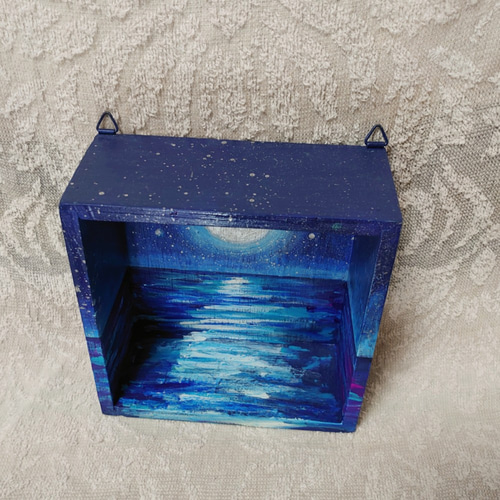 油絵 ウォールボックス【夜の海】 絵画 HR 通販 10183008 油絵 ウォールボックス【夜の海】 絵画 HR 通販 10183008