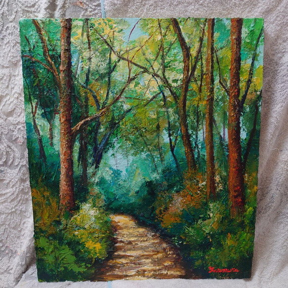 油絵 森の道 Amazon.co.jp: 黒木啓 奥入瀬1 F10号 受注制作 油彩画 油絵
