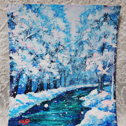油絵 絵画【雪の道】 油絵 絵画【雪の道】 - メルカリ