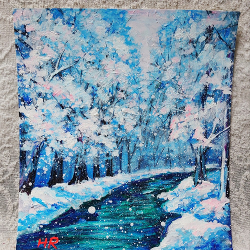 油絵 絵画 【冬の川】 油彩 油絵 風景画 絵画 雪 冬 【冬の川】｜Yahoo!フリマ（旧