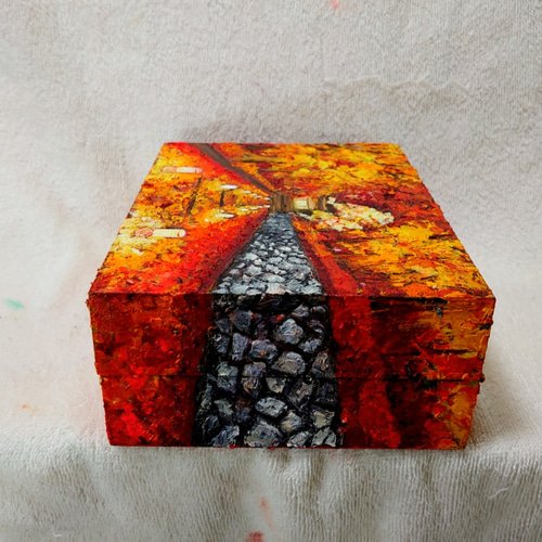 油絵 絵画 紅葉ボックス 油絵 絵画 紅葉ボックス - メルカリ