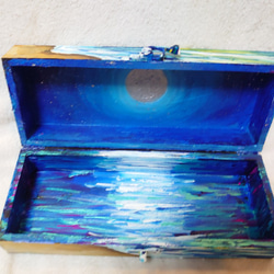 油絵 月下の海ボックス 9枚目の画像