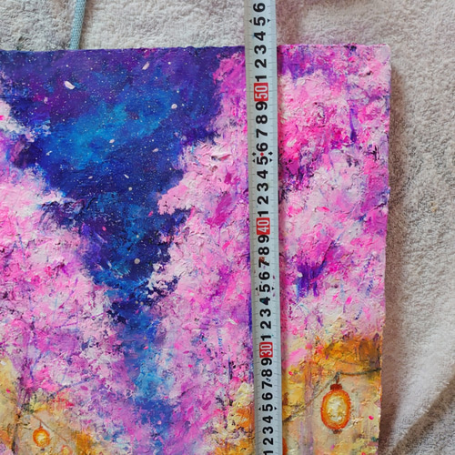 油絵 横河川の夜桜 絵画 HR 通販 11132195｜Creema(クリーマ)
