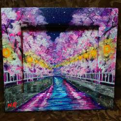 油絵 夜桜 絵画 HR 通販 11132641｜Creema(クリーマ)