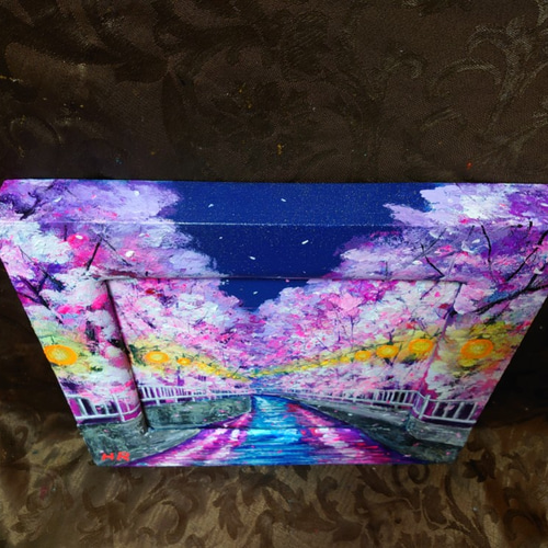油絵 夜桜 絵画 HR 通販 11132641|Creema(クリーマ) 油絵 夜桜 絵画 HR 通販 11132641|Creema(クリーマ)