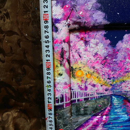 油絵 夜桜 絵画 HR 通販 11132641|Creema(クリーマ) 油絵 夜桜 絵画 HR 通販 11132641|Creema(クリーマ)