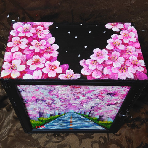 油絵 手作りボックス【桜】 絵画 HR 通販 11159726｜Creema