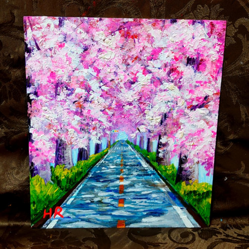油絵 絵画 【手作りボックス】【桜】 油絵 手作りボックス【桜】 絵画 HR 通販 11159726｜Creema