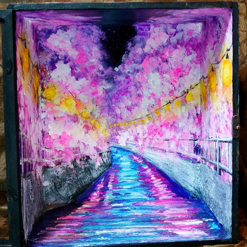 油絵 絵画 【手作りボックス】【桜】 油絵 手作りボックス【桜】 絵画 HR 通販 11159726｜Creema