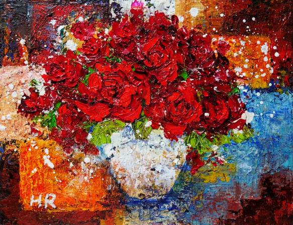 人気ブラドン 油絵 11195649｜Creema(クリーマ) 通販 HR 絵画 紅の薔薇 絵画
