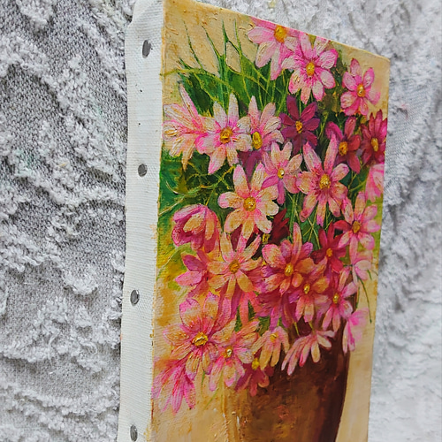 油絵 絵画 コスモス【SM号】 楽天市場】油彩画 SM号 安田英明 「コスモス・1」 真筆 額入り