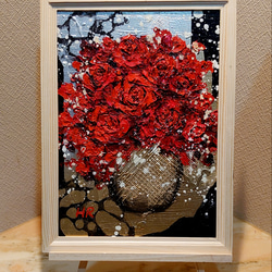 油絵 赤い薔薇【A4】 絵画 HR 通販 11427764｜Creema(クリーマ)