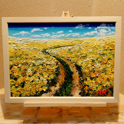 油絵 菜の花の道 絵画 HR 通販 11559266｜Creema(クリーマ)