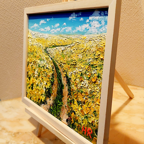 油絵 菜の花の道 絵画 HR 通販 11559266｜Creema(クリーマ