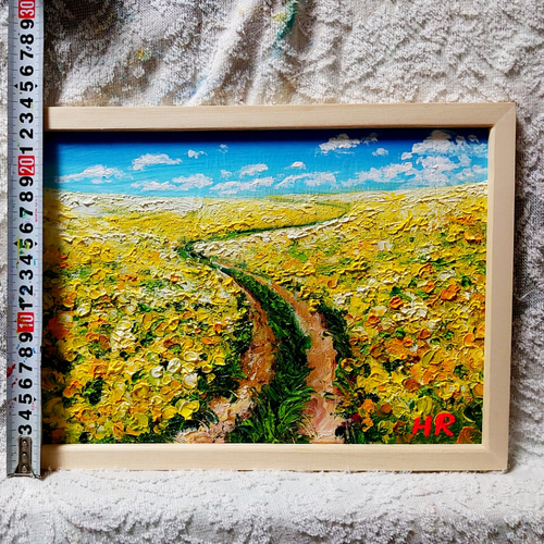 油絵 菜の花の道 絵画 HR 通販 11559266｜Creema(クリーマ)