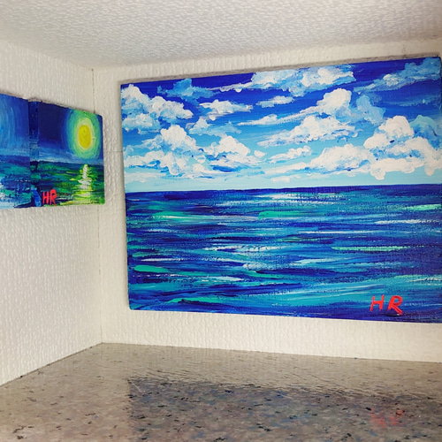 油絵 海の美術館 絵画 HR 通販 11597746｜Creema(クリーマ)