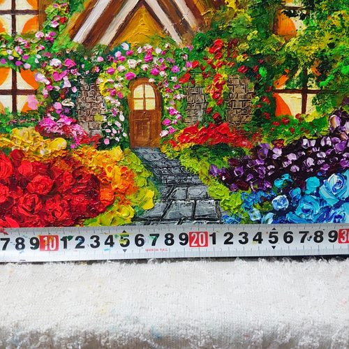 油絵 花の館 F4号【木製】 絵画 HR 通販|Creema(クリーマ)