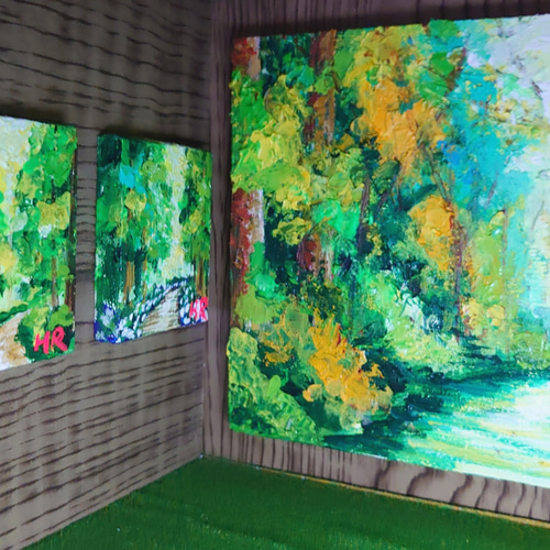 油絵 森の美術館 絵画 HR 通販｜Creema(クリーマ)