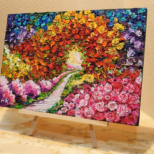 油絵 花の道【B4】 絵画 HR 通販 11825322|Creema(クリーマ) 油絵 花の道【B4】 絵画 HR 通販 11825322|Creema(クリーマ)