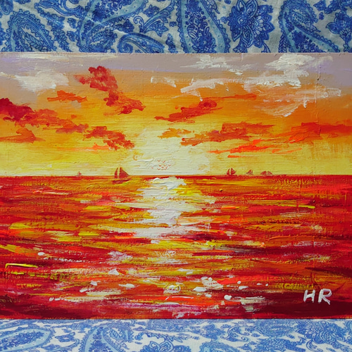 油絵 絵画 【夕暮れの波】 油絵 絵画【夕暮れの波】 絵画 HR 通販 16173420｜Creema