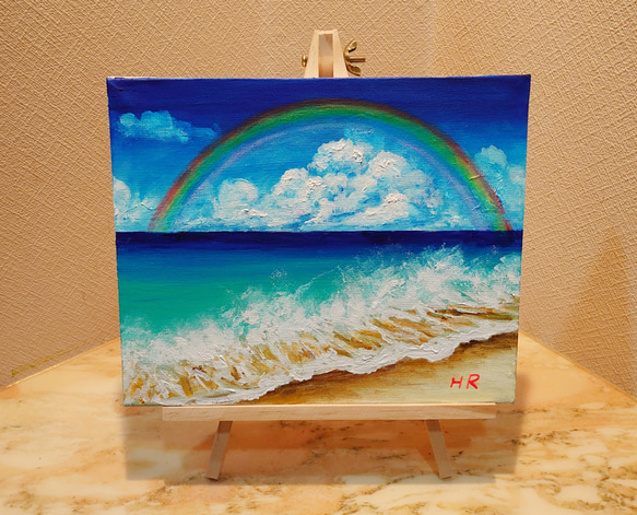 売れ筋介護用品も！ 油絵 虹の海 絵画 HR 通販 11828751｜Creema(クリーマ) 絵画