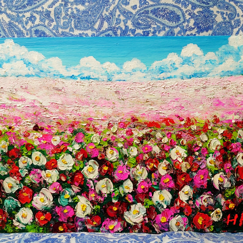 油絵 花畑 絵画 HR 通販 11882994|Creema(クリーマ) 油絵 花畑 絵画 HR 通販 11882994|Creema(クリーマ)